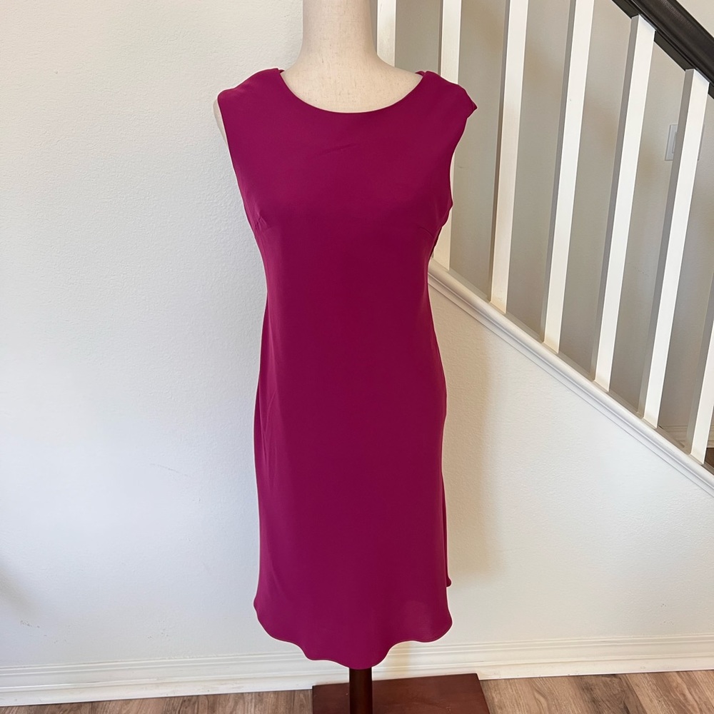 Talbots Fuchsia/Magenta Sleeveless Midi Dress